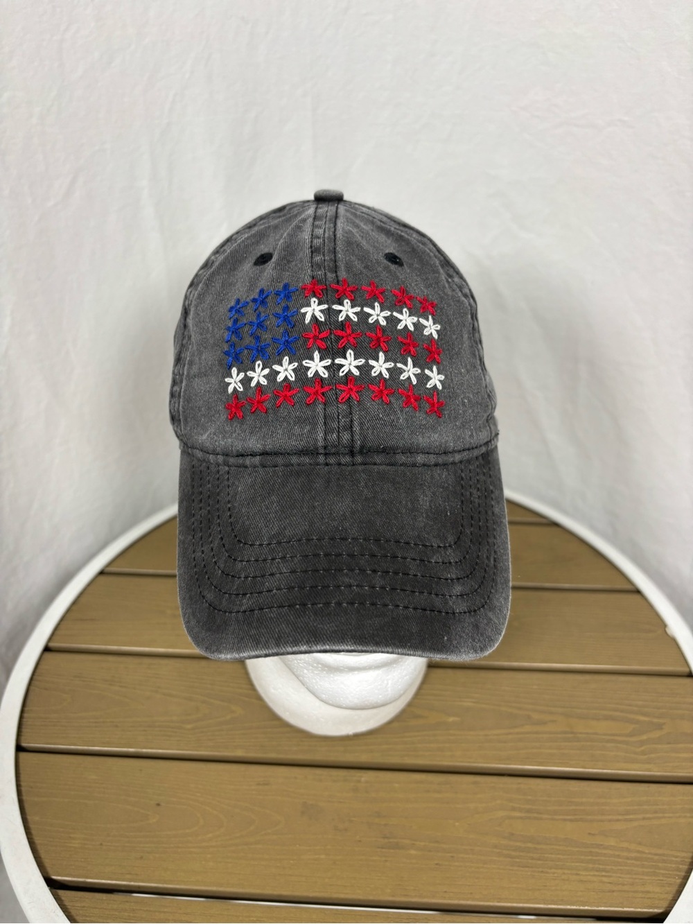 Embroidered Flower Flag Baseball Cap